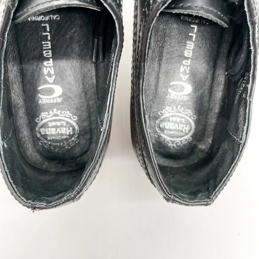 Jeffrey Campbell Ad Long Platform Wingtip Brogue Oxfords Womens 7.5M Black 90s